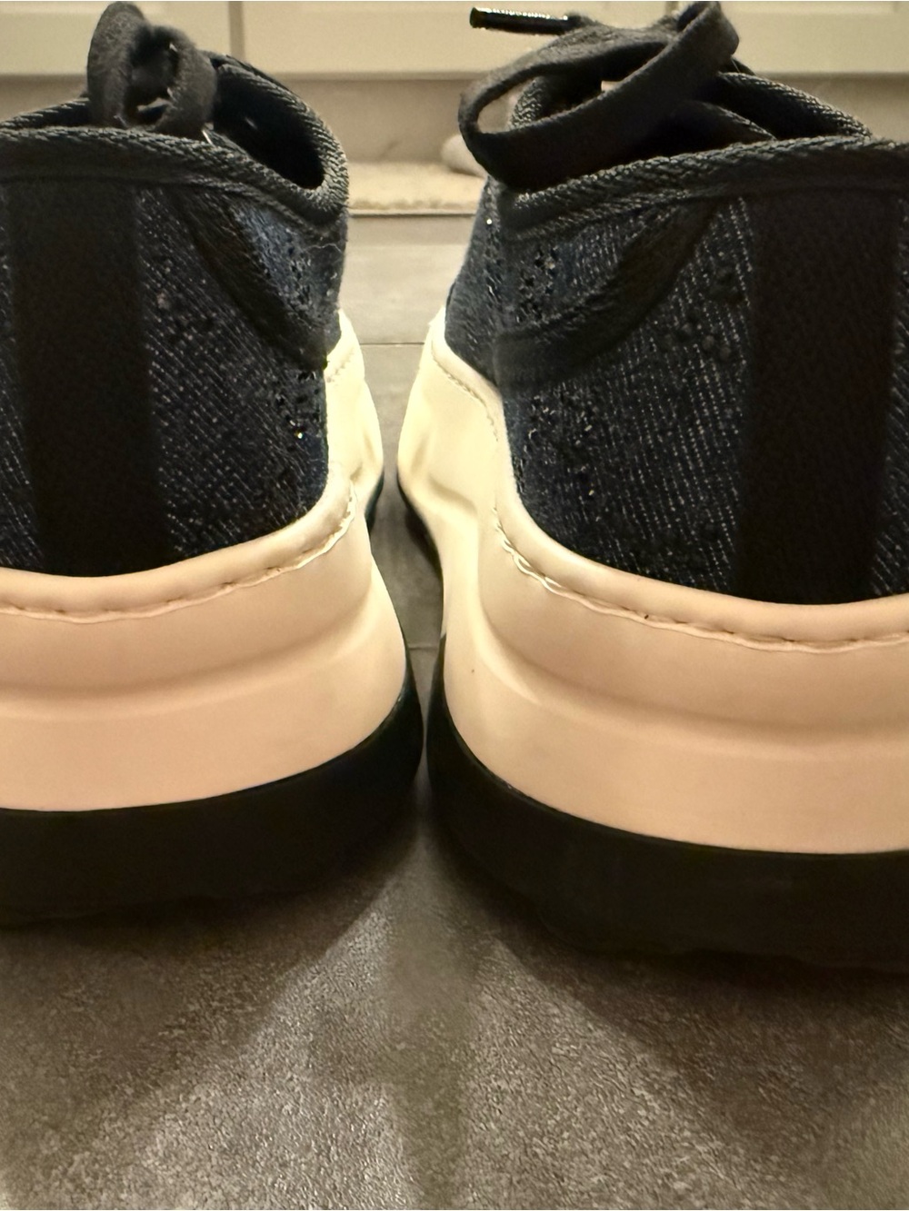 Gucci Denim crystal Lace Platform Sneakers - Picture 5 of 14